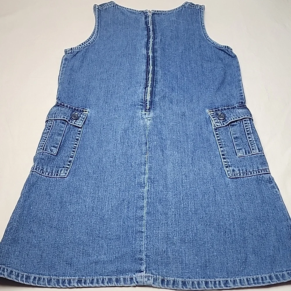 GAP Kids Blue Denim Dress with Pockets Sleeveless Jumper 100% Cotton